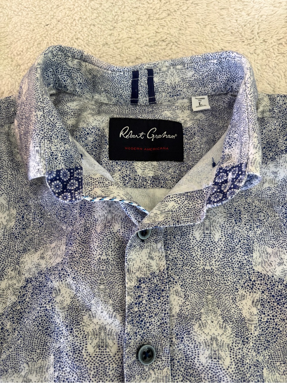 Robert Graham Modern Americana Men’s Button Down Shirt Floral Tailored Fit